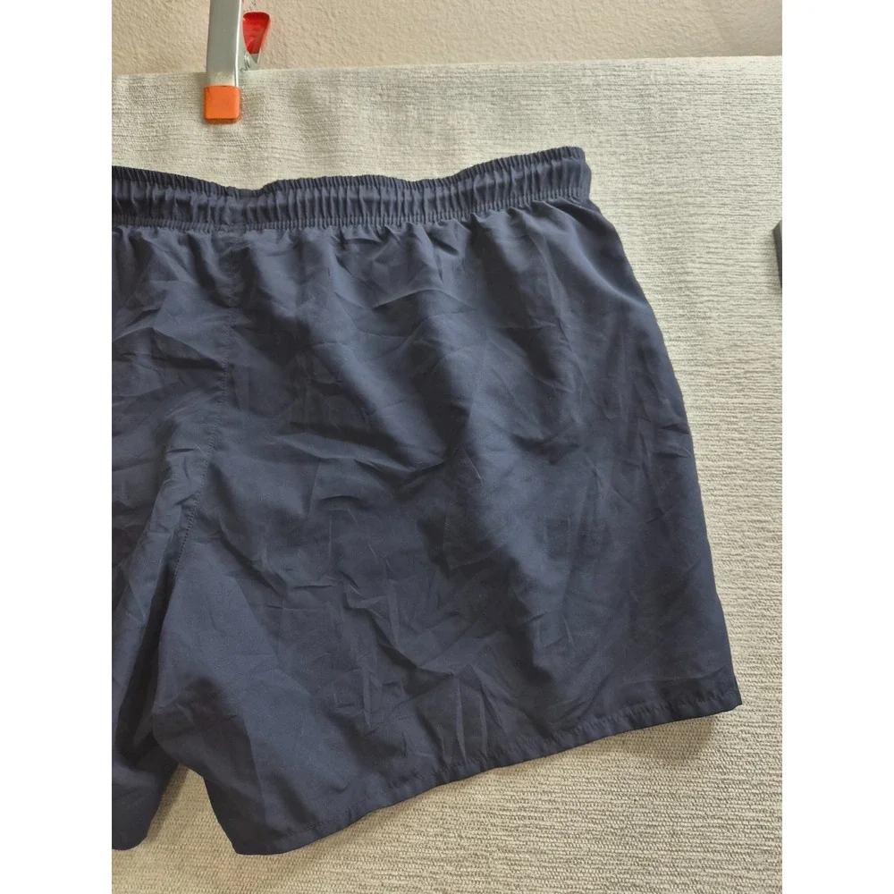 Lacoste Monochrome Swim Trunks Men 2XL Navy Blue Mesh Lined Quick Dry Drawstring